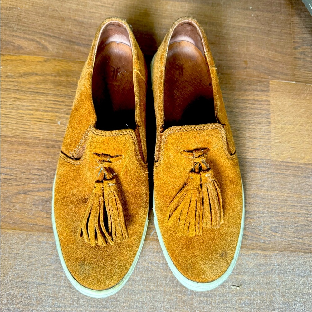 Frye Brown Suede Tassel Loafers 7.5